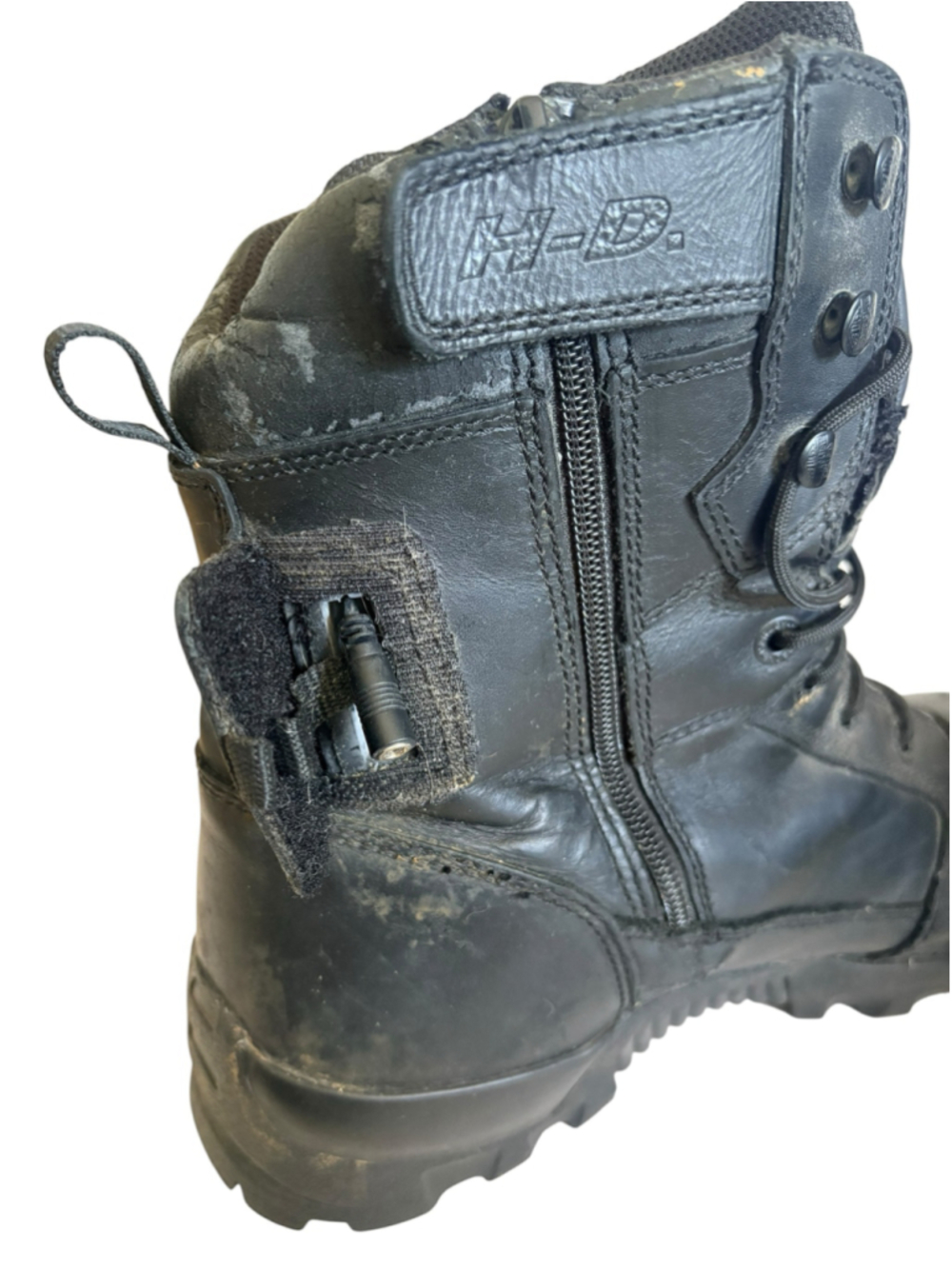 Harley-Davidson Men's Black Leather Waterproof Heated Boots. D98314 NO CHARGER - Picture 7 of 13